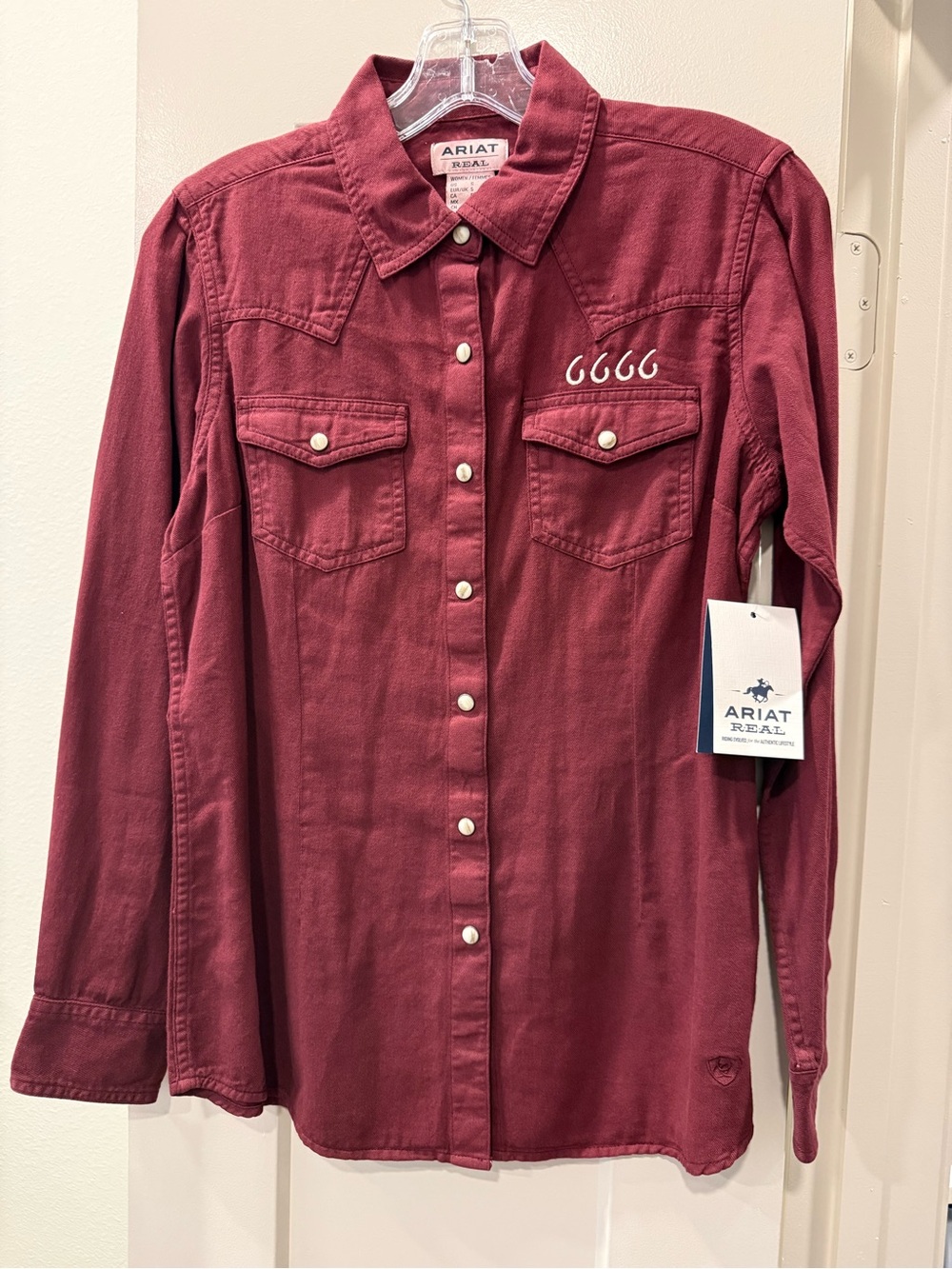Ariat/Four Sixes Ranch Women's Maroon Snap-Front Western Shirt